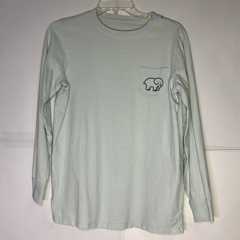 Women’s Ivory Ella Blue/Green Long Sleeve Shirt Size Medium